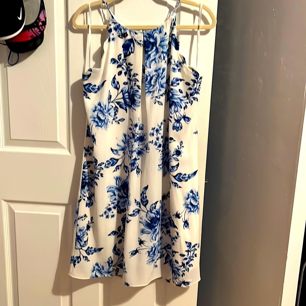 White and blue dress
